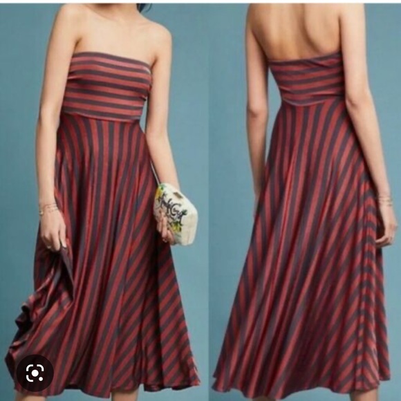 Maeve Penny dress in copper and navy - size S - Picture 2 of 4